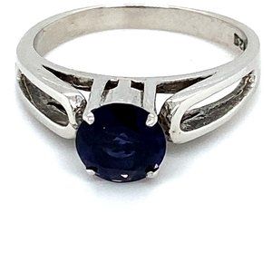 Iolite 1.20ct Platinum Finish Solid Silver Ring